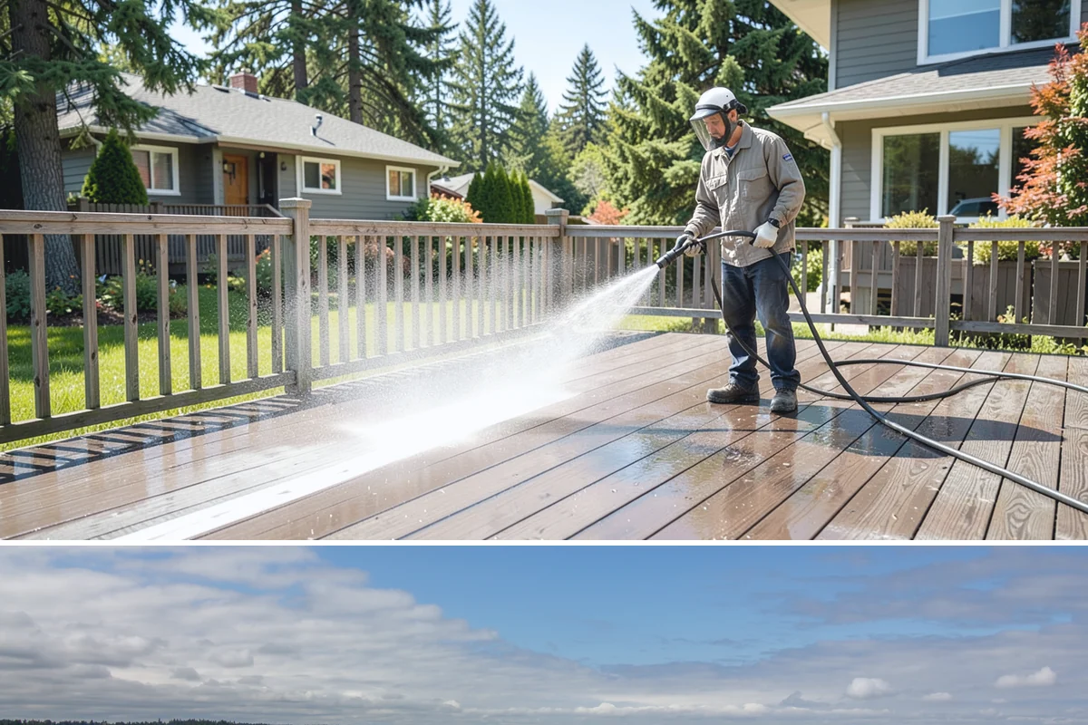 Concrete Brightening in University Place, Pierce County, WA - A dry stretch in summer lets the brightener react and rinse cleanly without dilution from rain, making it the best season for...