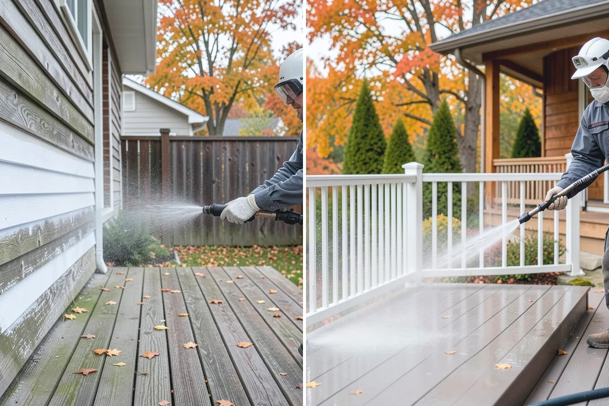 Concrete Brightening in Woodinville, King County, WA - Complete a full surface clean to remove organic growth