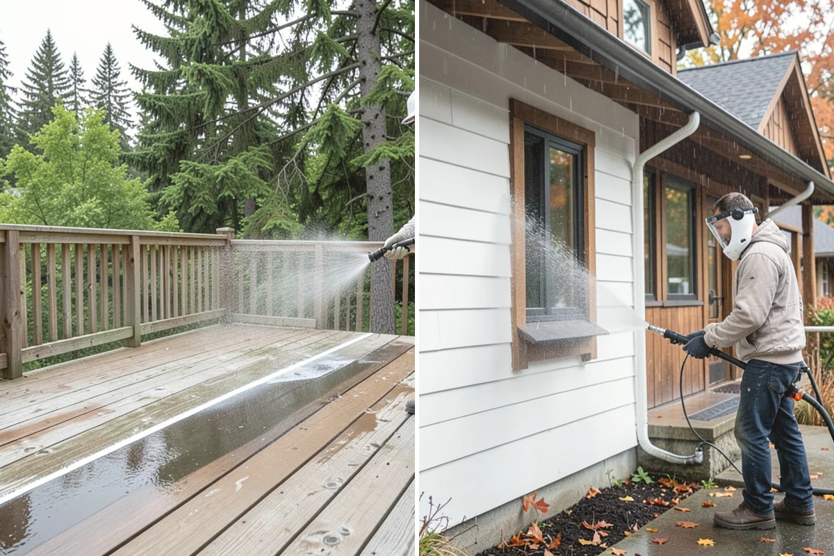 Concrete Cleaning in Anacortes, Skagit County, WA - Sweep and clear the slab of needles, debris, and loose organics