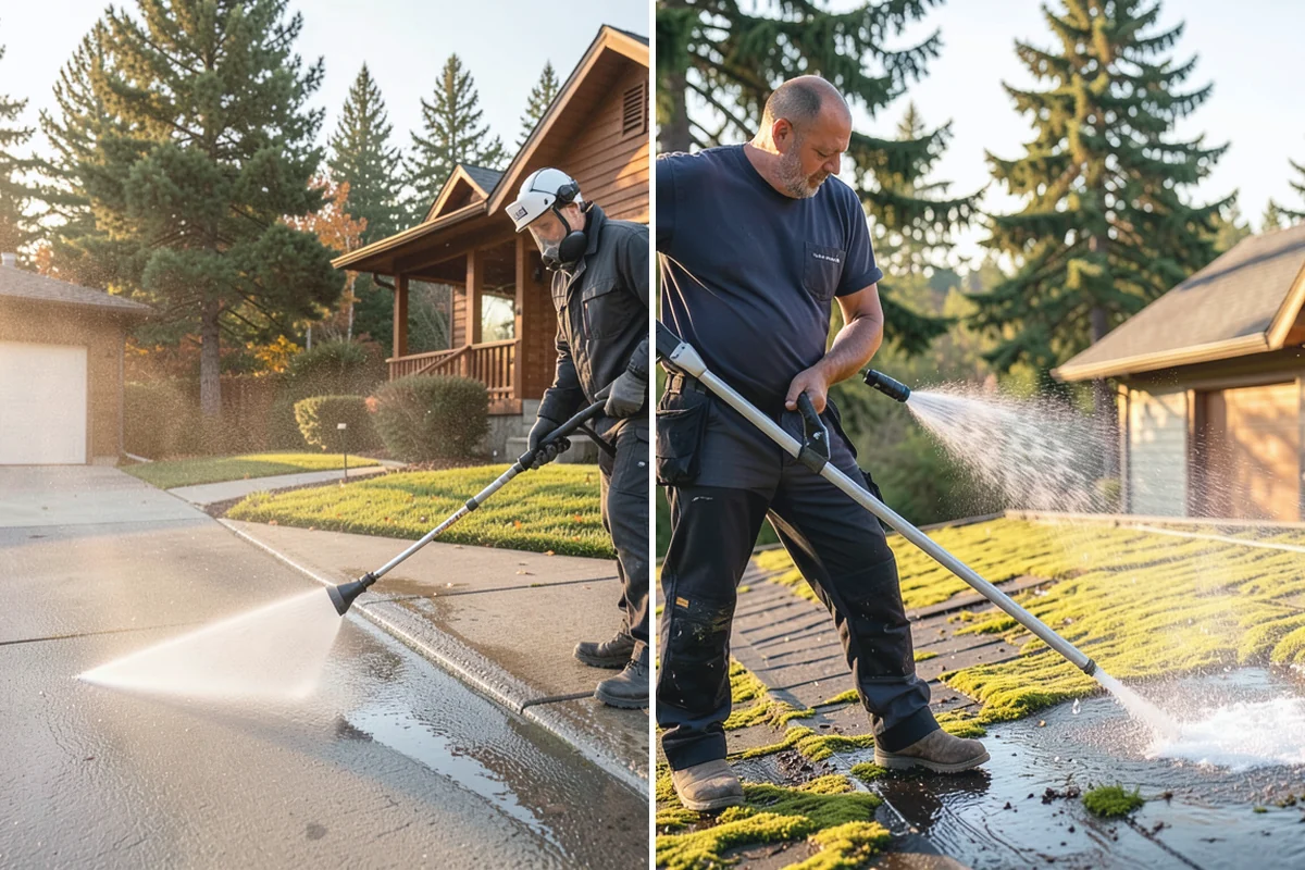 Concrete Cleaning in Beaux Arts Village, King County, WA - Sweep and clear the slab of needles, debris, and loose organics