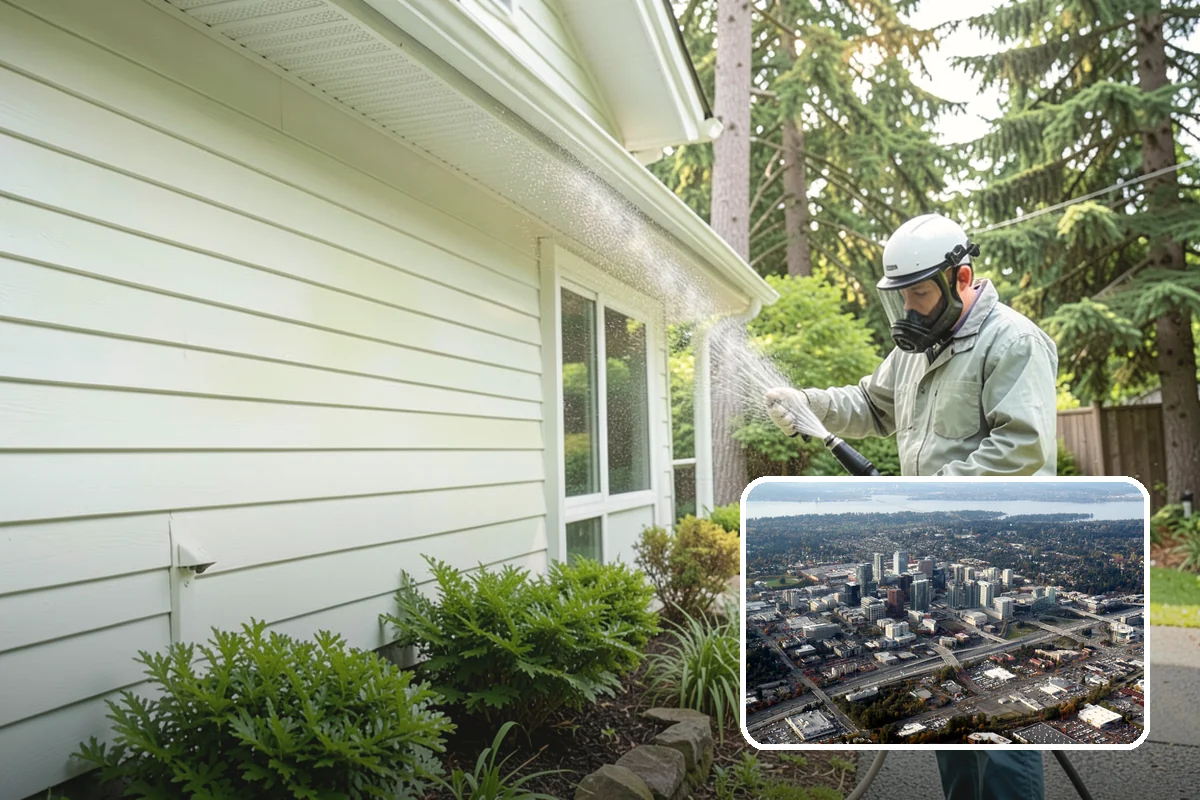 Concrete Cleaning in Bellevue, King County, WA - Eliminates the slick moss layer that makes walkways hazardous in wet months