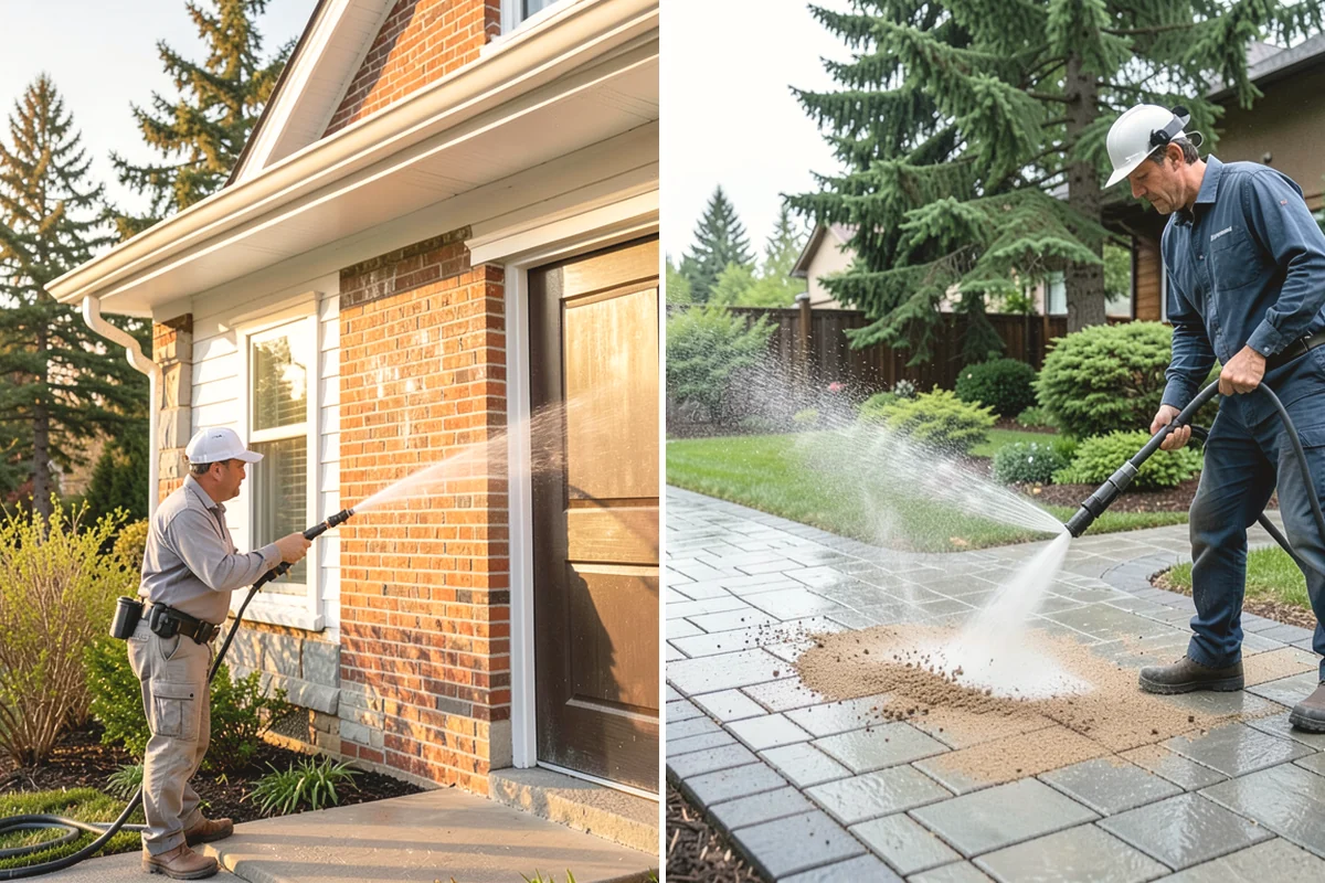 Concrete Cleaning in Black Diamond, King County, WA - Sweep and clear the slab of needles, debris, and loose organics