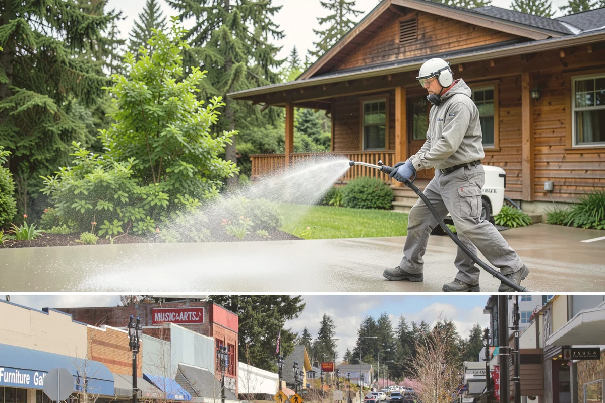 Concrete Cleaning in Bothell, King County, WA - Late spring through early fall gives the surface enough dry time to fully cure between rain events, making it the ideal window in...