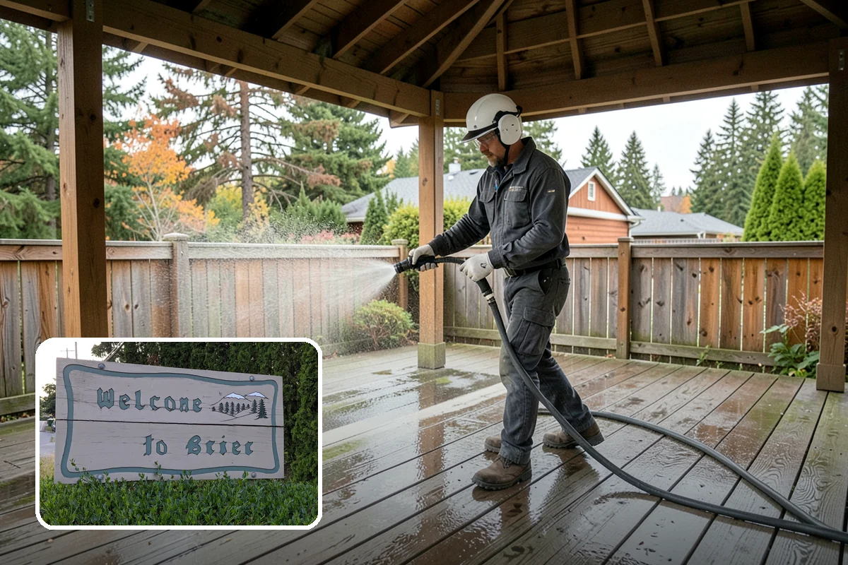 Concrete Cleaning in Brier, Snohomish County, WA - Eliminates the slick moss layer that makes walkways hazardous in wet months