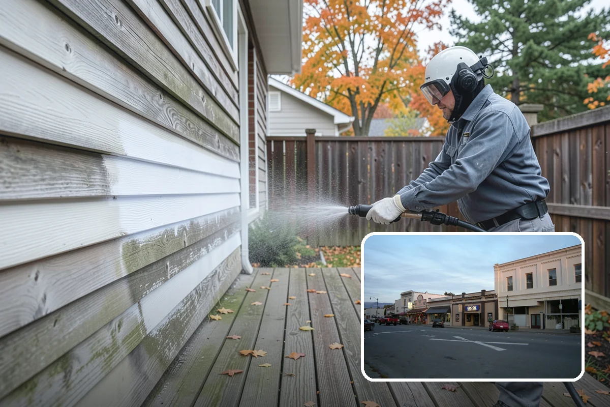 Concrete Cleaning in Burlington, Skagit County, WA - Eliminates the slick moss layer that makes walkways hazardous in wet months