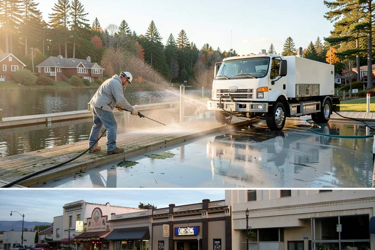 Concrete Cleaning in Burlington, Skagit County, WA - Late spring through early fall gives the surface enough dry time to fully cure between rain events, making it the ideal window in...