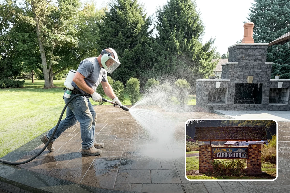 Concrete Cleaning in Carbonado, Pierce County, WA - Eliminates the slick moss layer that makes walkways hazardous in wet months