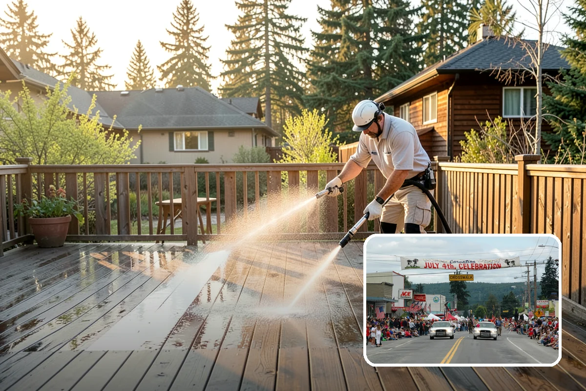 Concrete Cleaning in Carnation, King County, WA - Eliminates the slick moss layer that makes walkways hazardous in wet months