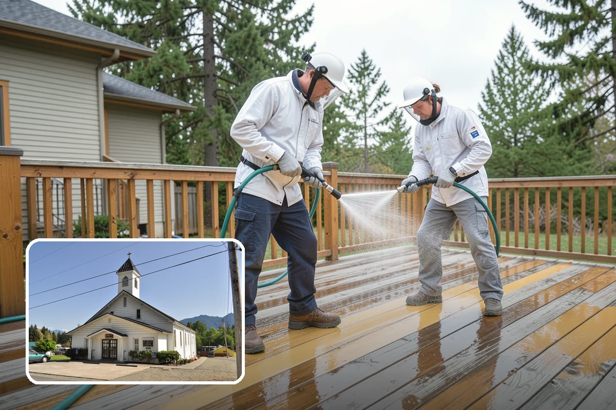 Concrete Cleaning in Concrete, Skagit County, WA - Eliminates the slick moss layer that makes walkways hazardous in wet months