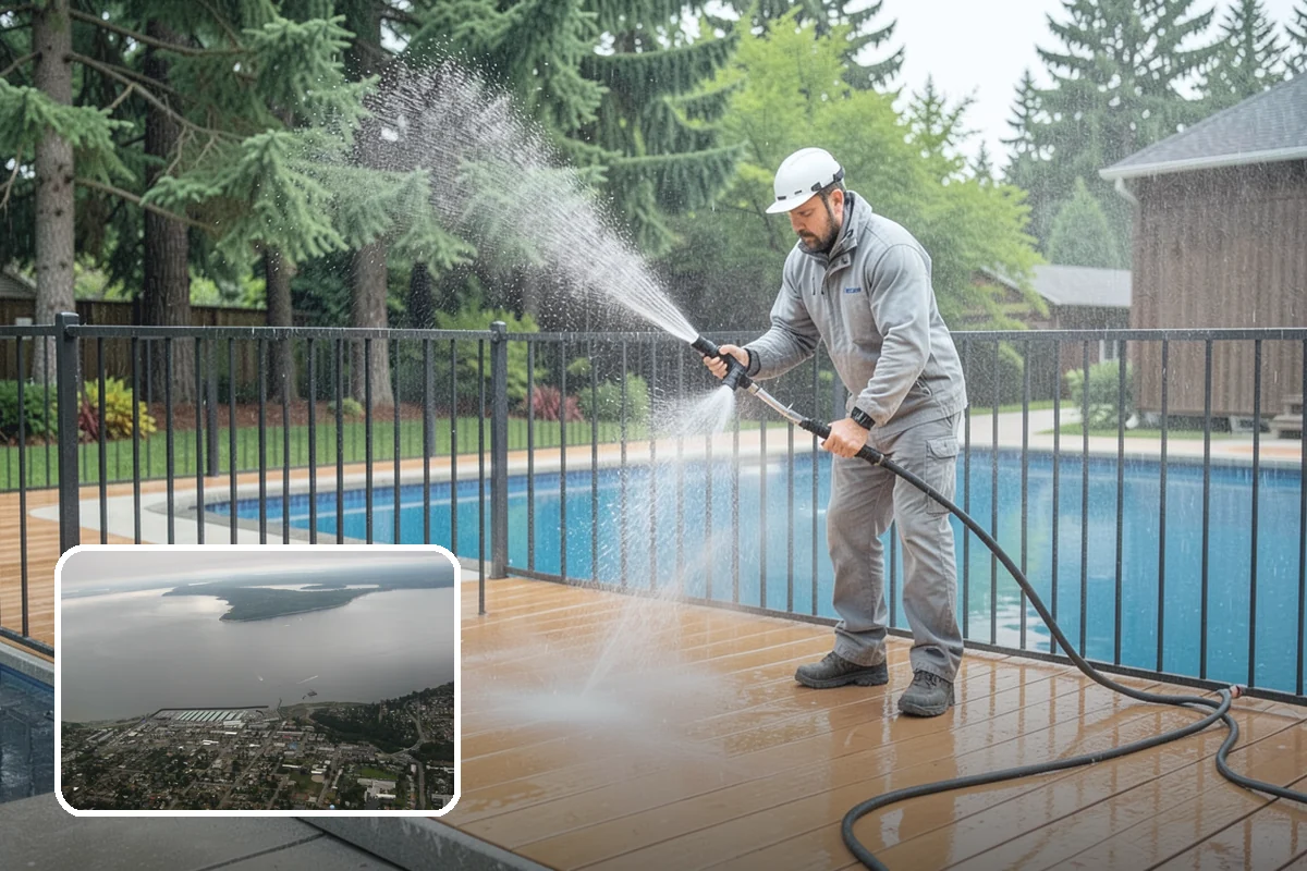 Concrete Cleaning in Des Moines, King County, WA - Eliminates the slick moss layer that makes walkways hazardous in wet months