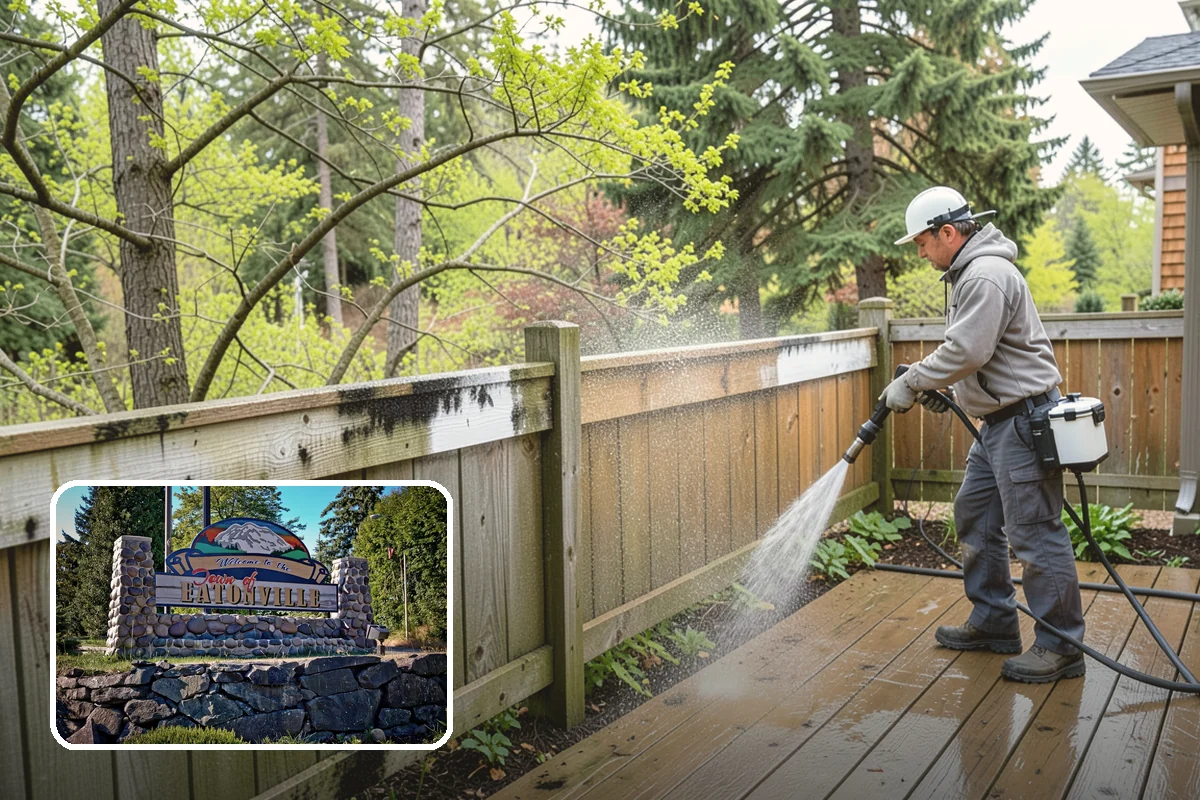 Concrete Cleaning in Eatonville, Pierce County, WA - Eliminates the slick moss layer that makes walkways hazardous in wet months