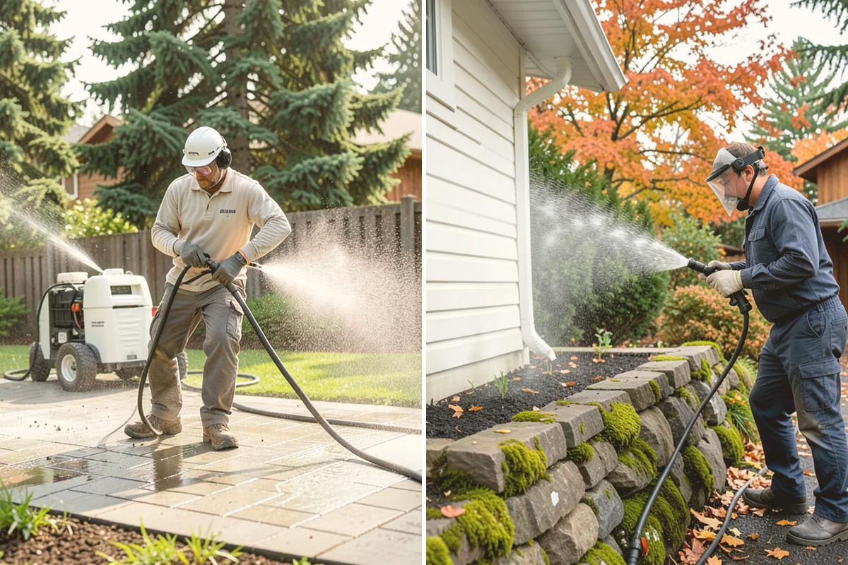 Concrete Cleaning in Eatonville, Pierce County, WA - Sweep and clear the slab of needles, debris, and loose organics