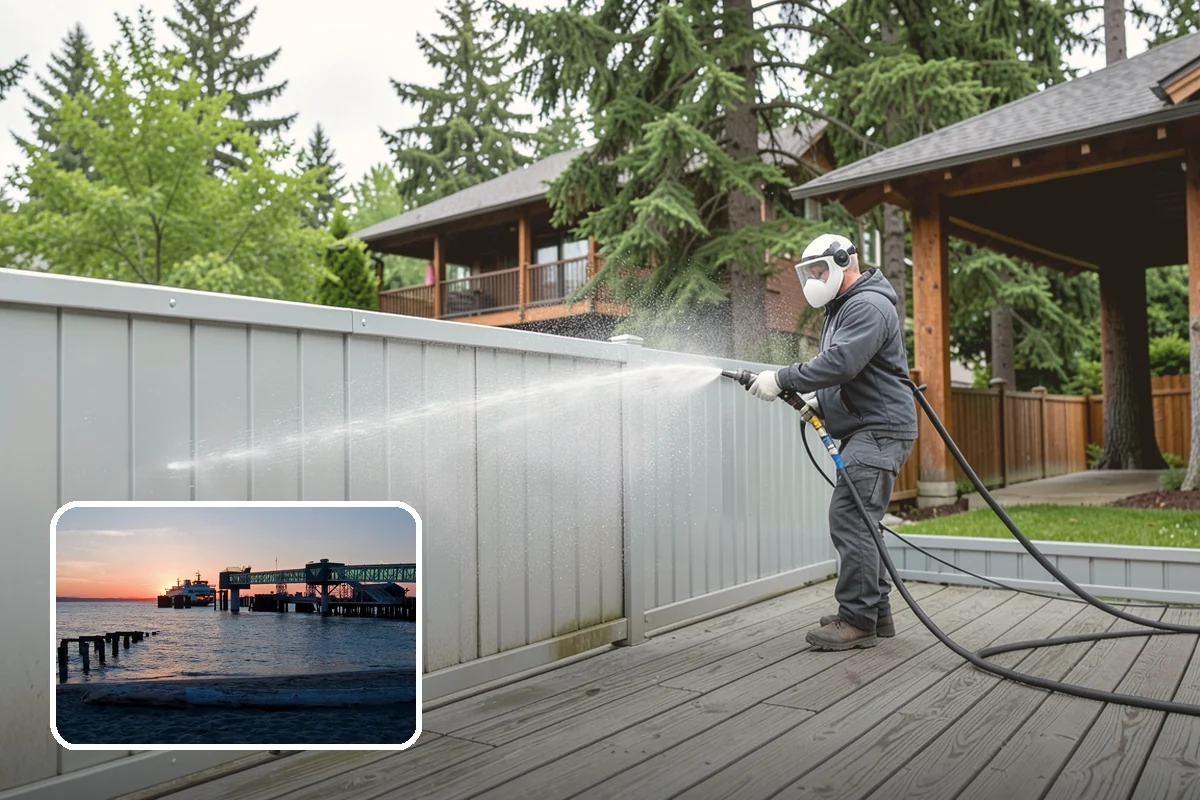 Concrete Cleaning in Edmonds, Snohomish County, WA - Eliminates the slick moss layer that makes walkways hazardous in wet months