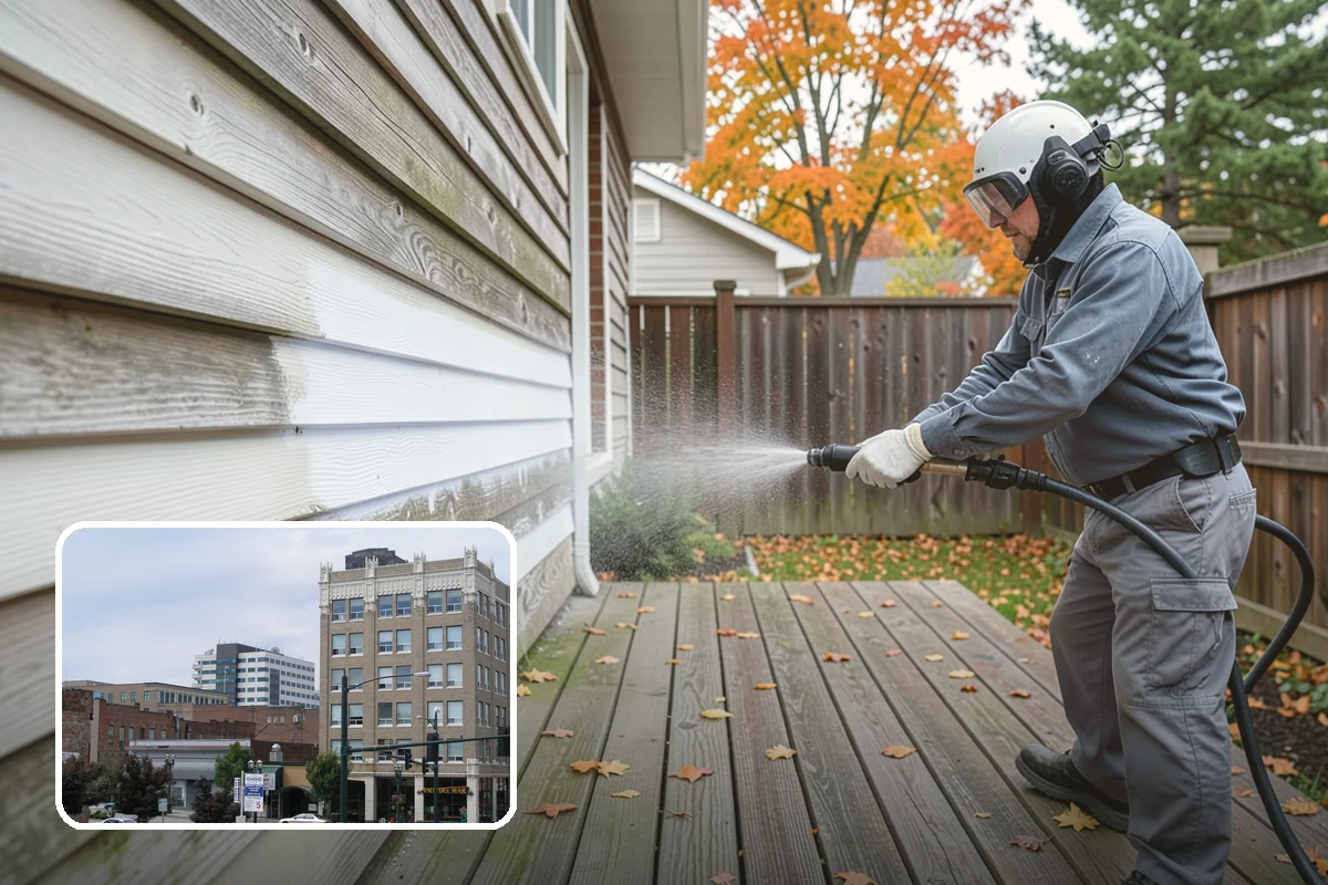 Concrete Cleaning in Everett, Snohomish County, WA - Eliminates the slick moss layer that makes walkways hazardous in wet months