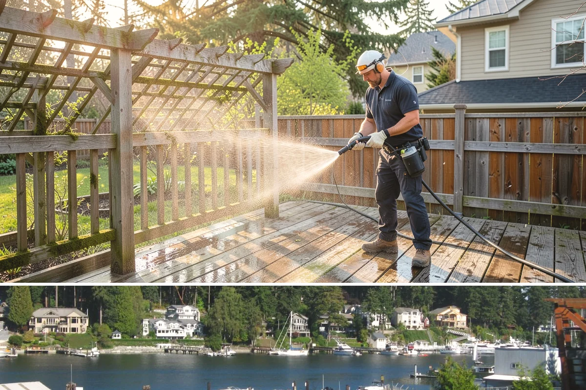 Concrete Cleaning in Gig Harbor, Pierce County, WA - Late spring through early fall gives the surface enough dry time to fully cure between rain events, making it the ideal window in...