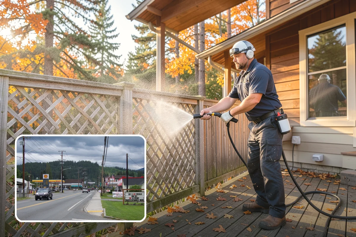 Concrete Cleaning in Granite Falls, Snohomish County, WA - Eliminates the slick moss layer that makes walkways hazardous in wet months