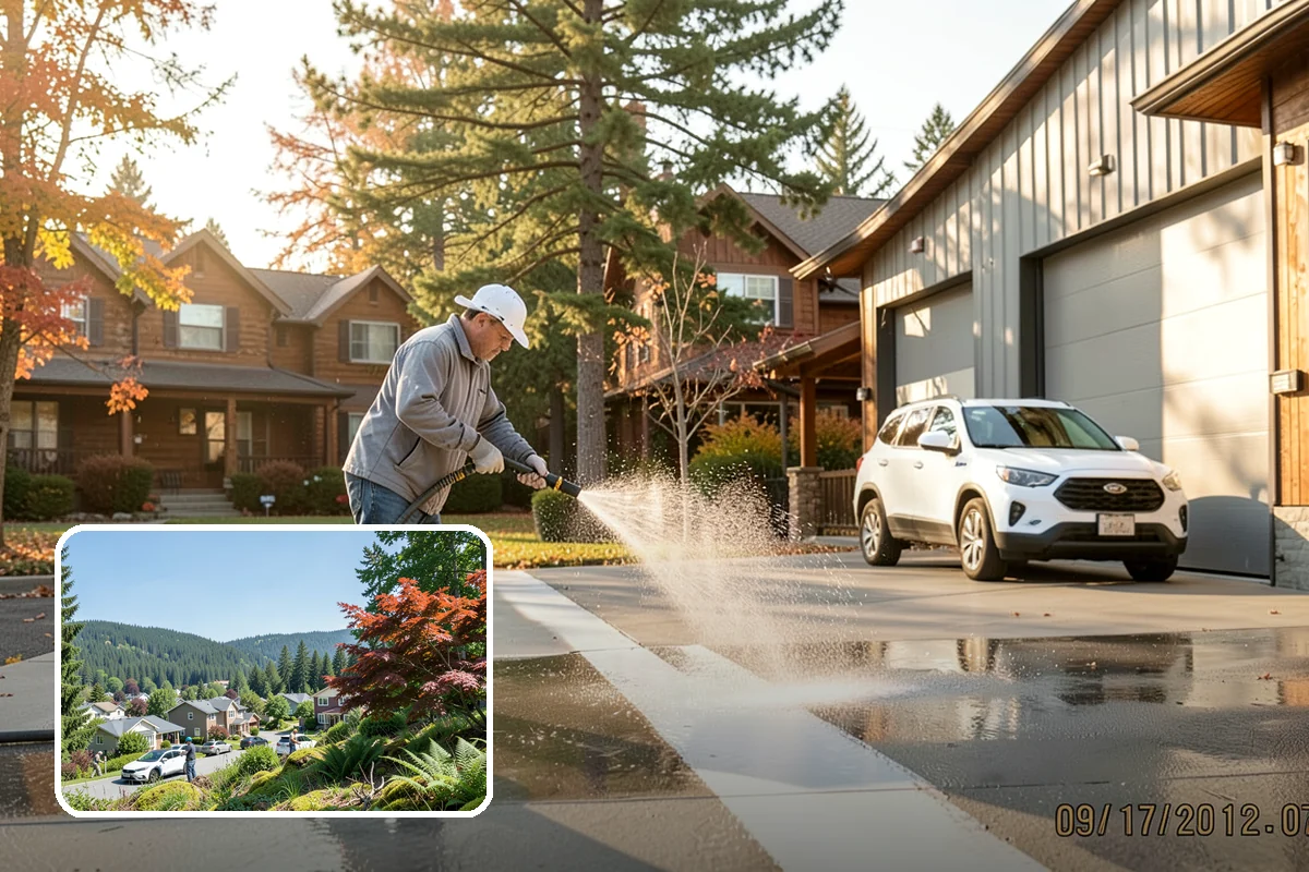 Concrete Cleaning in Index, Snohomish County, WA - Eliminates the slick moss layer that makes walkways hazardous in wet months