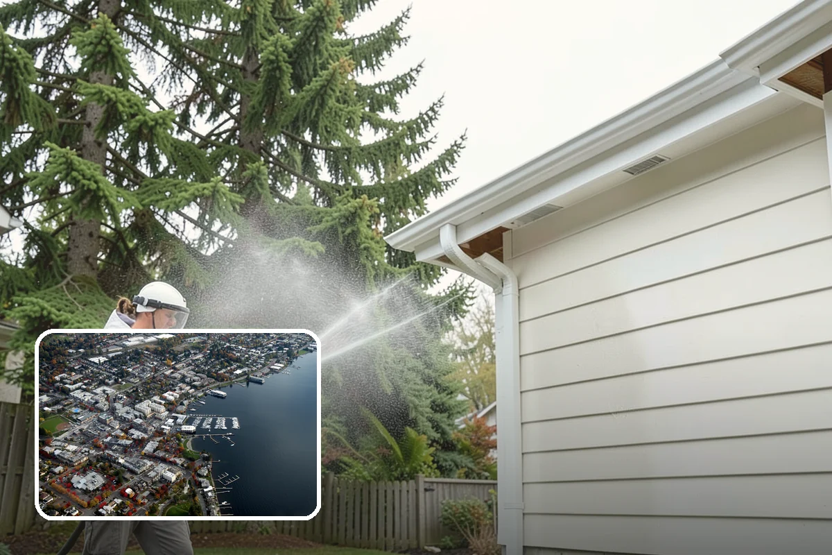 Concrete Cleaning in Kirkland, King County, WA - Eliminates the slick moss layer that makes walkways hazardous in wet months