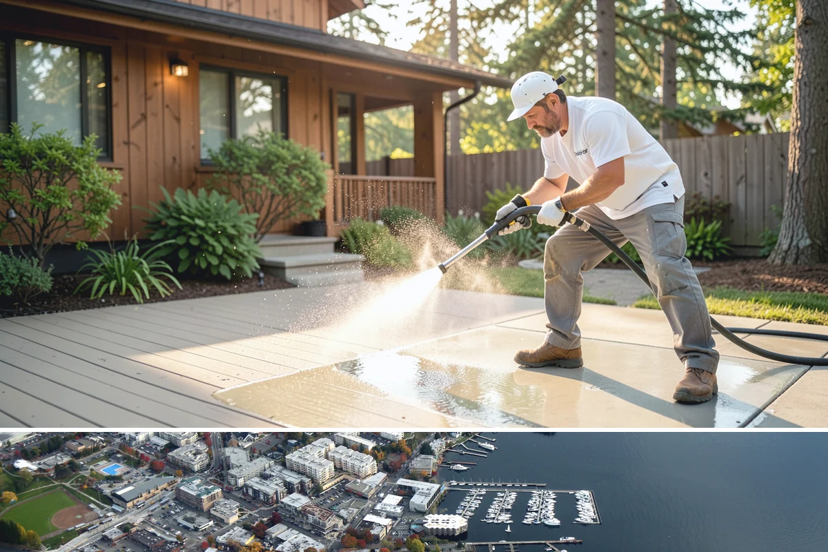 Concrete Cleaning in Kirkland, King County, WA - Late spring through early fall gives the surface enough dry time to fully cure between rain events, making it the ideal window in...