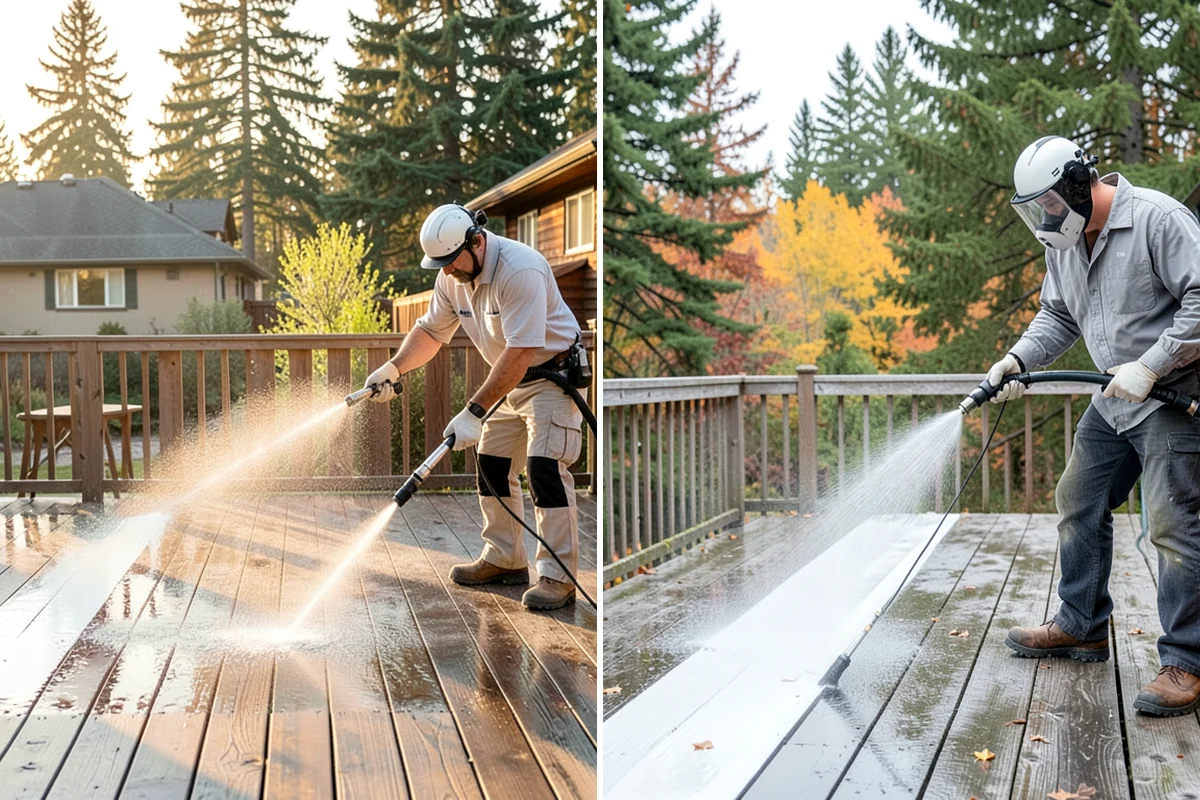 Concrete Cleaning in Lakewood, Pierce County, WA - Sweep and clear the slab of needles, debris, and loose organics