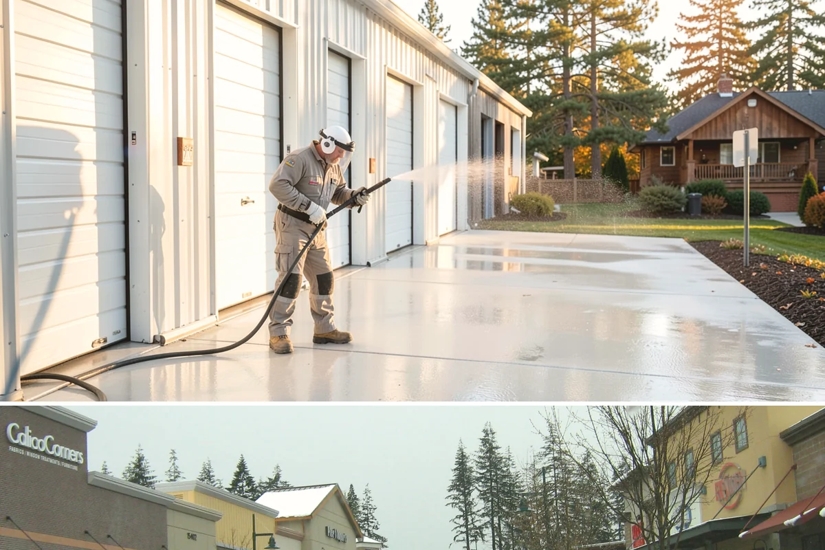 Concrete Cleaning in Mill Creek, Snohomish County, WA - Late spring through early fall gives the surface enough dry time to fully cure between rain events, making it the ideal window in...