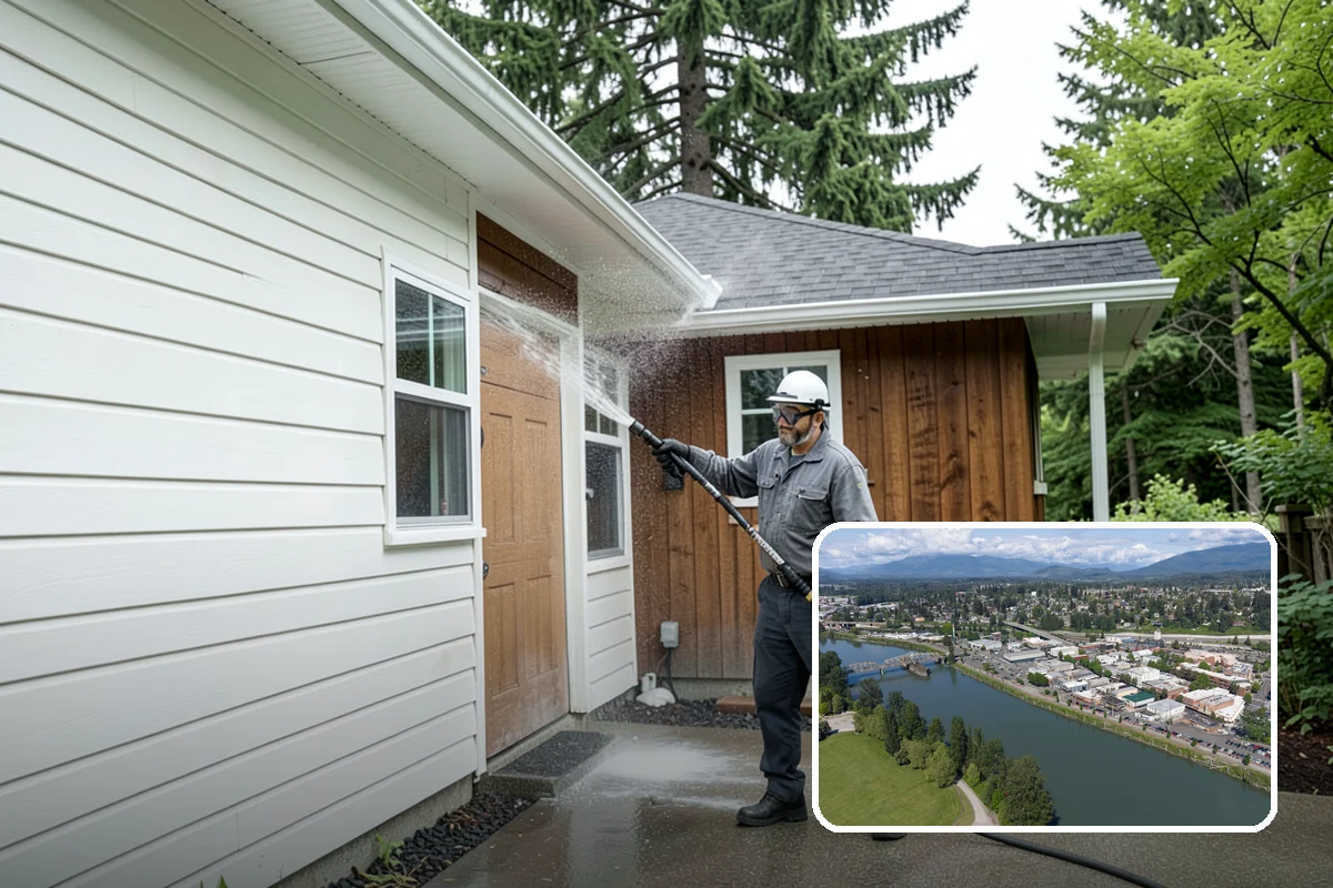 Concrete Cleaning in Mount Vernon, Skagit County, WA - Eliminates the slick moss layer that makes walkways hazardous in wet months