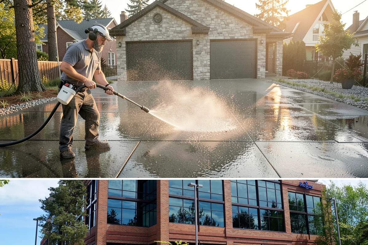 Concrete Cleaning in Mountlake Terrace, Snohomish County, WA - Late spring through early fall gives the surface enough dry time to fully cure between rain events, making it the ideal window in...
