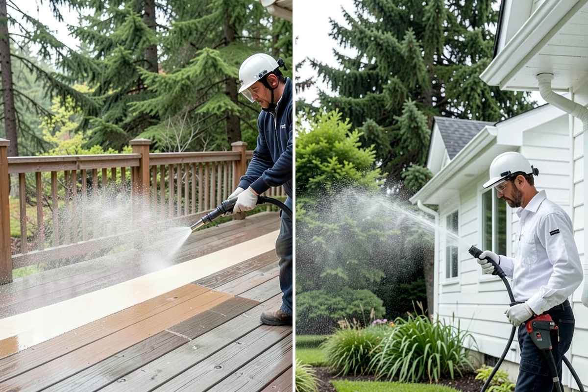 Concrete Cleaning in Pacific, King County, WA - Sweep and clear the slab of needles, debris, and loose organics