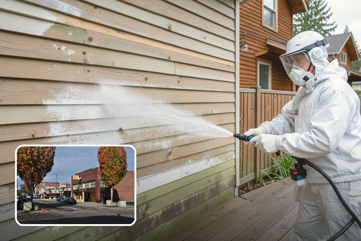Concrete Cleaning in Puyallup, Pierce County, WA - Eliminates the slick moss layer that makes walkways hazardous in wet months