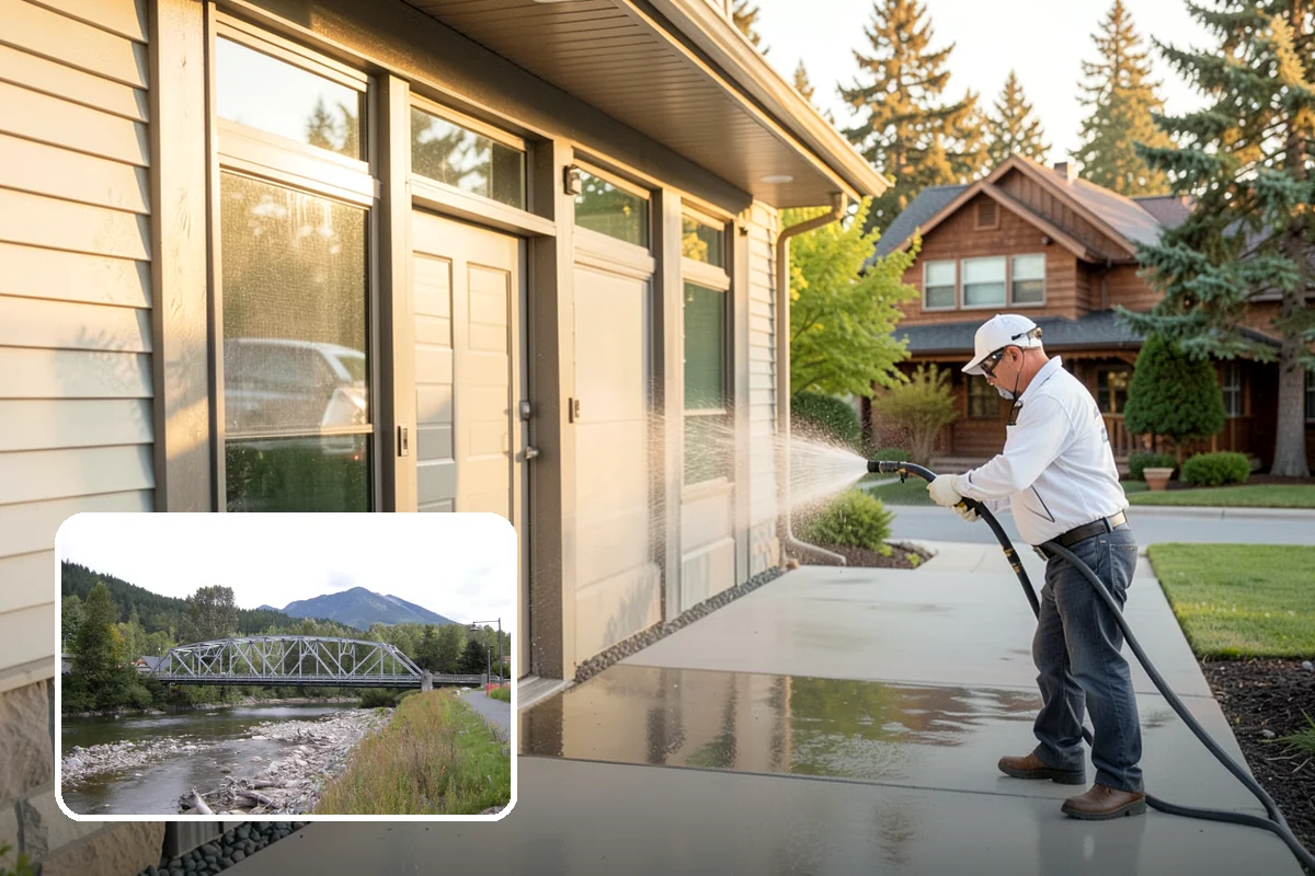 Concrete Cleaning in Skykomish, King County, WA - Eliminates the slick moss layer that makes walkways hazardous in wet months