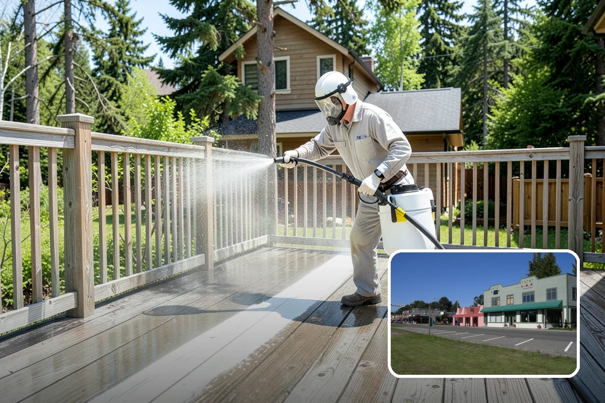 Concrete Cleaning in Snoqualmie, King County, WA - Eliminates the slick moss layer that makes walkways hazardous in wet months
