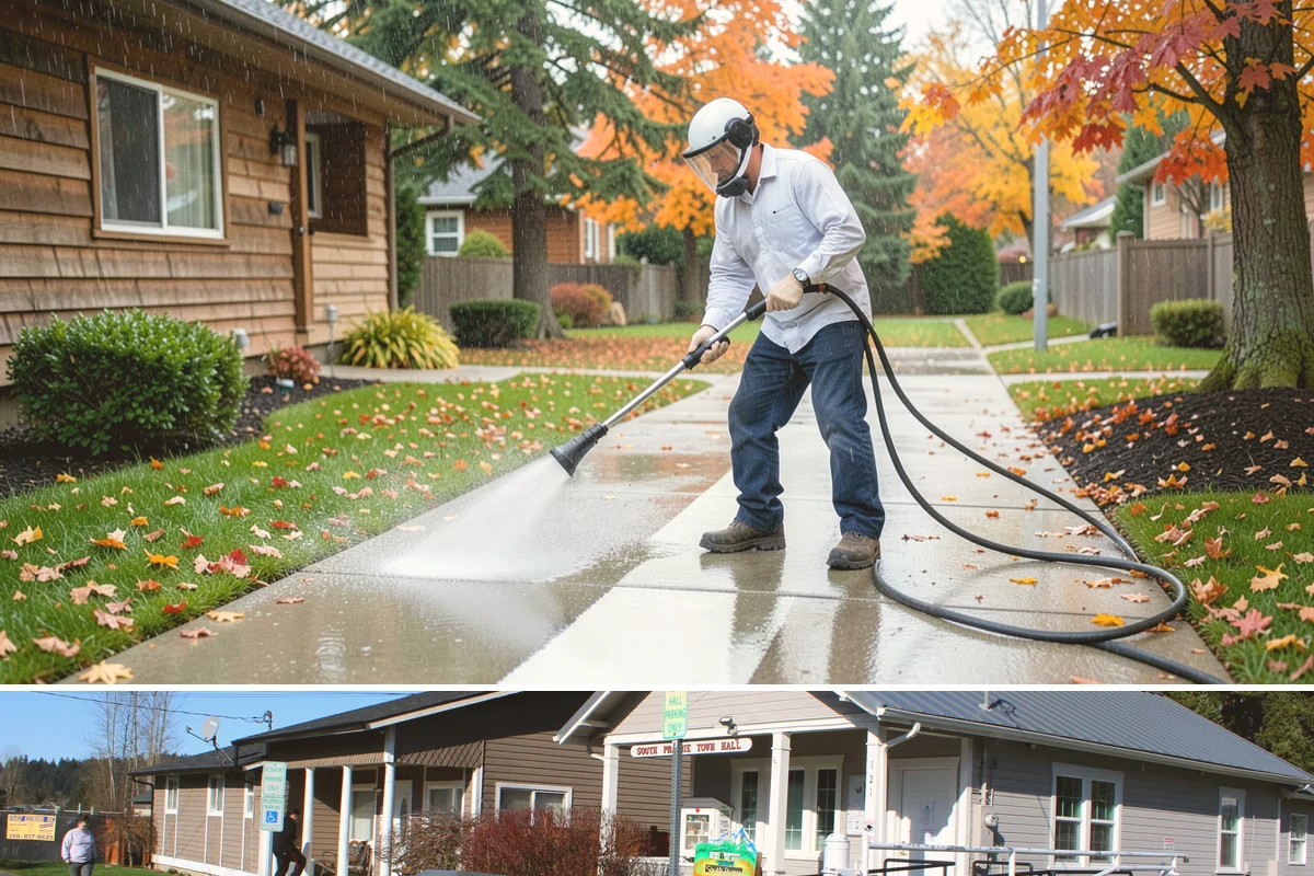 Concrete Cleaning in South Prairie, Pierce County, WA - Late spring through early fall gives the surface enough dry time to fully cure between rain events, making it the ideal window in...