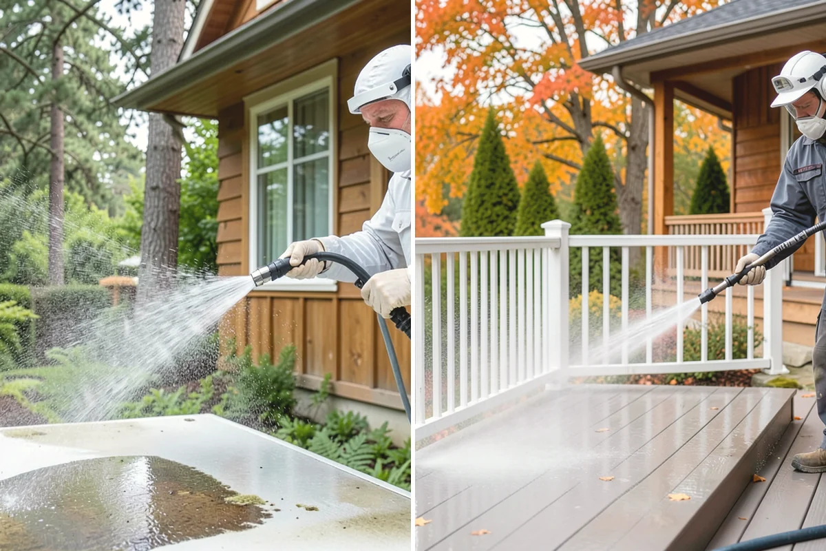 Concrete Cleaning in Tacoma, Pierce County, WA - Sweep and clear the slab of needles, debris, and loose organics