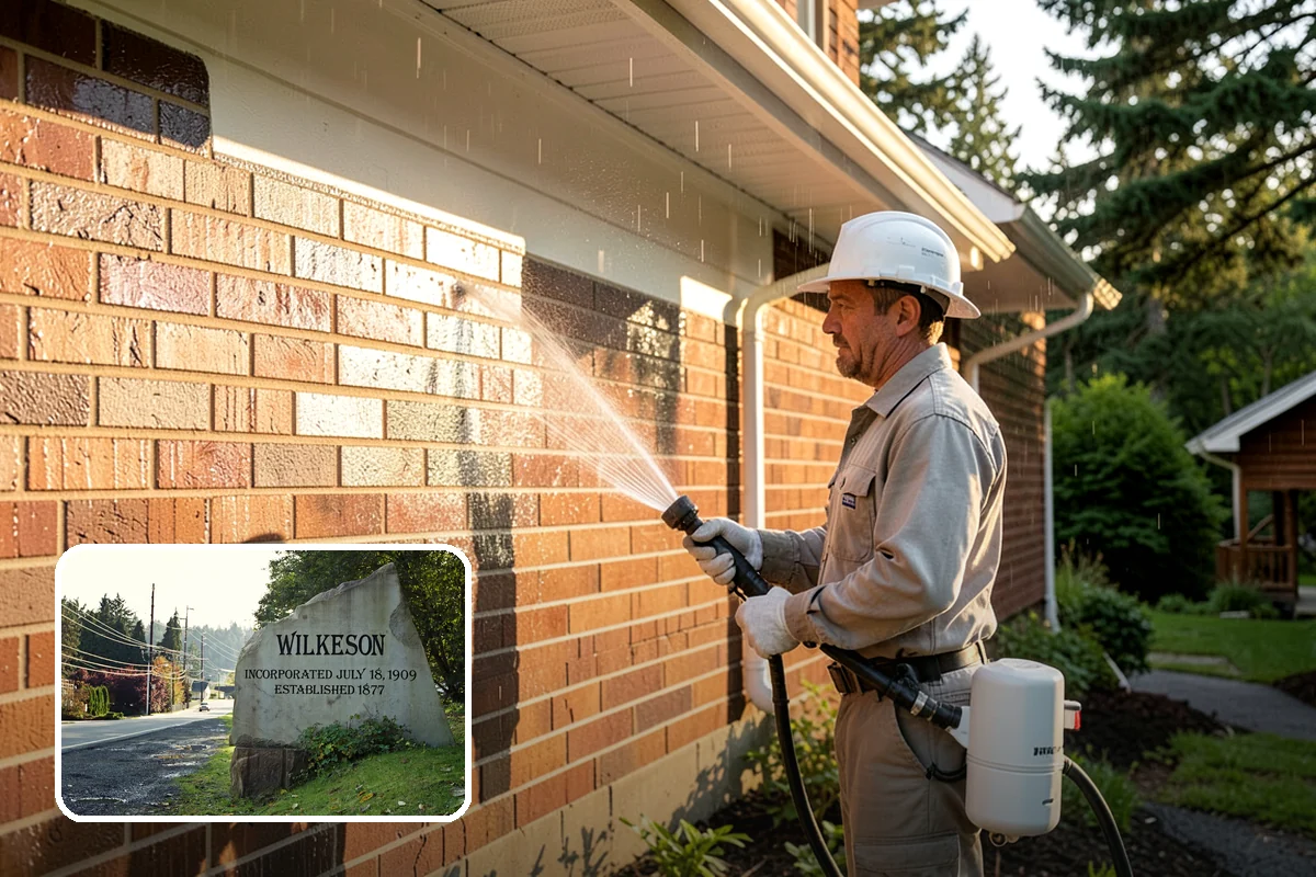 Concrete Cleaning in Wilkeson, Pierce County, WA - Eliminates the slick moss layer that makes walkways hazardous in wet months
