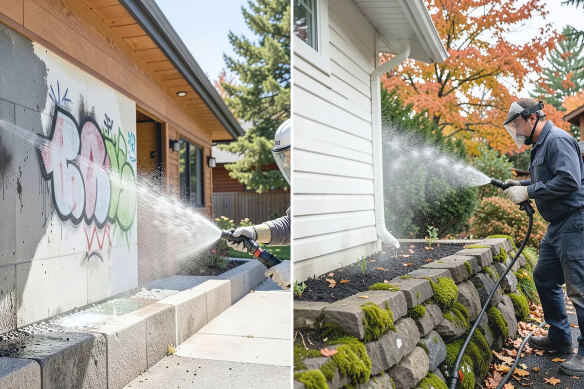 Concrete Cleaning in Wilkeson, Pierce County, WA - Sweep and clear the slab of needles, debris, and loose organics