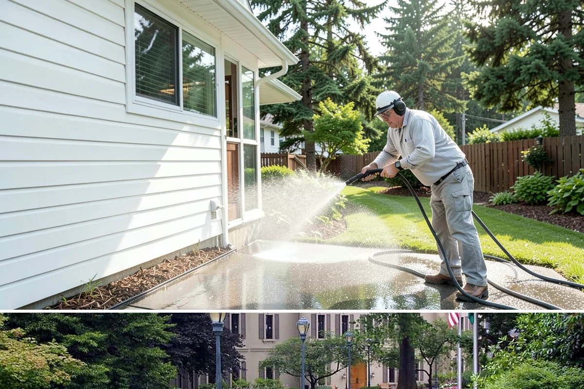 Concrete Cleaning in Woodinville, King County, WA - Late spring through early fall gives the surface enough dry time to fully cure between rain events, making it the ideal window in...