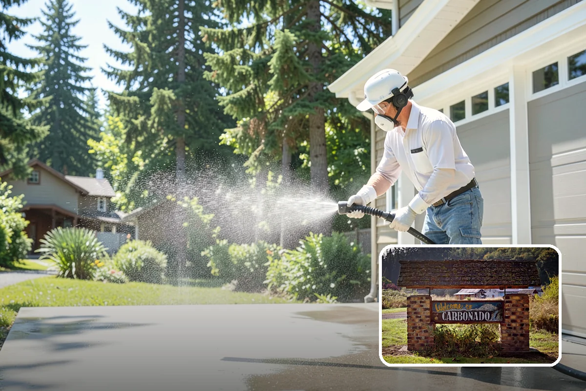 Concrete Driveway Cleaning in Carbonado, Pierce County, WA - Draws ingrained dirt out of porous concrete pores