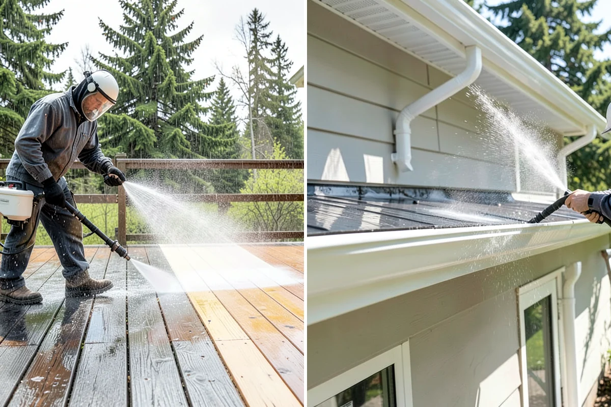 Concrete Driveway Cleaning in Clyde Hill, King County, WA - Clear the surface and spot-treat stains and growth