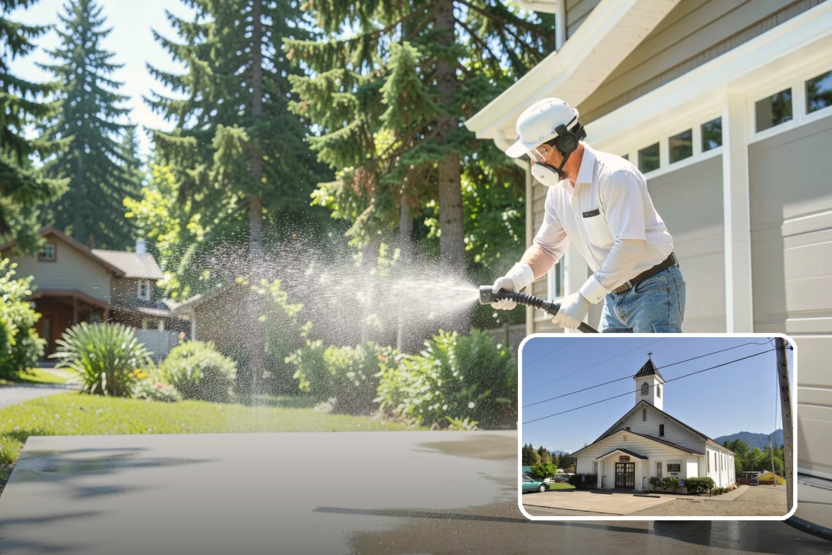 Concrete Driveway Cleaning in Concrete, Skagit County, WA - Draws ingrained dirt out of porous concrete pores