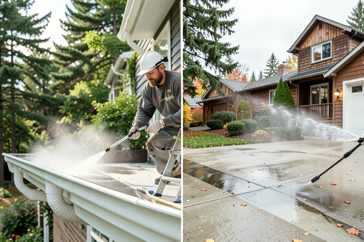 Concrete Driveway Cleaning in Concrete, Skagit County, WA - Clear the surface and spot-treat stains and growth