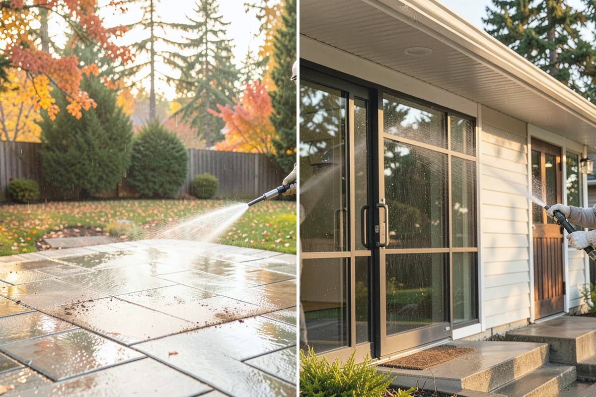 Concrete Driveway Cleaning in Coupeville, Island County, WA - Clear the surface and spot-treat stains and growth