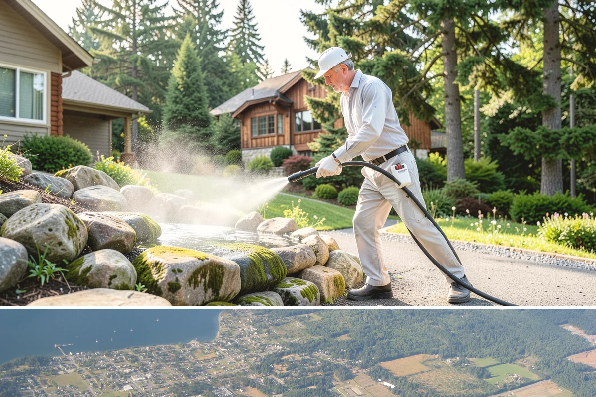 Concrete Driveway Cleaning in Coupeville, Island County, WA - Clean concrete driveways in dry weather so the surface can dry evenly before sealing or reuse.