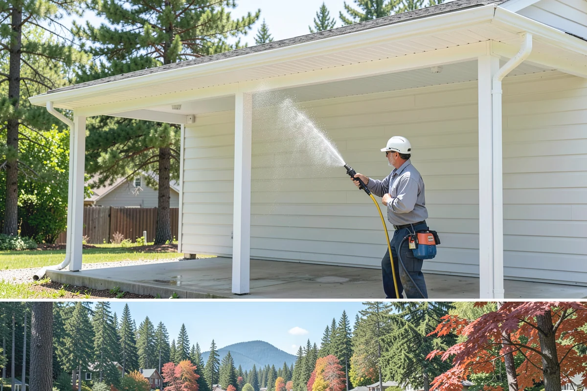Concrete Driveway Cleaning in Covington, King County, WA - Clean concrete driveways in dry weather so the surface can dry evenly before sealing or reuse.