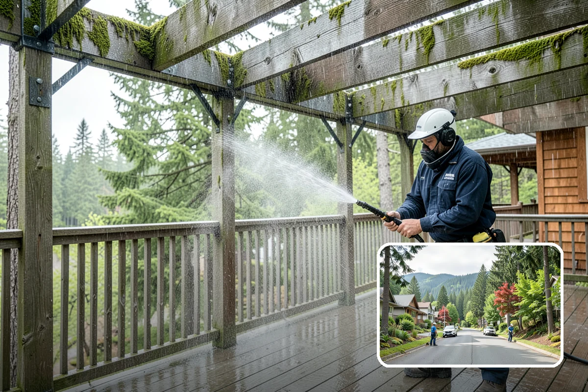 Concrete Driveway Cleaning in Darrington, Snohomish County, WA - Draws ingrained dirt out of porous concrete pores