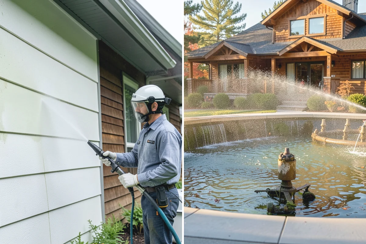 Concrete Driveway Cleaning in Darrington, Snohomish County, WA - Clear the surface and spot-treat stains and growth