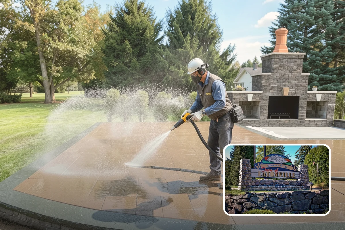 Concrete Driveway Cleaning in Eatonville, Pierce County, WA - Draws ingrained dirt out of porous concrete pores