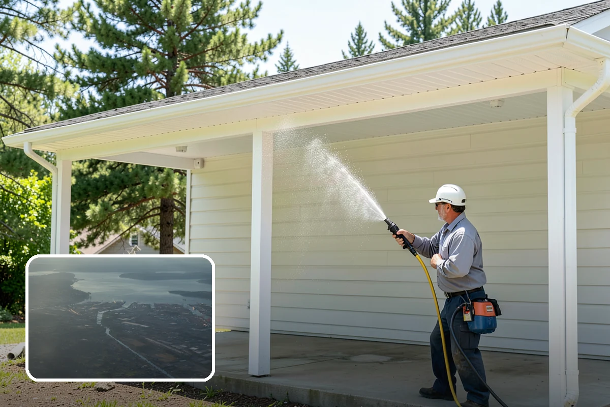 Concrete Driveway Cleaning in Fife, Pierce County, WA - Draws ingrained dirt out of porous concrete pores