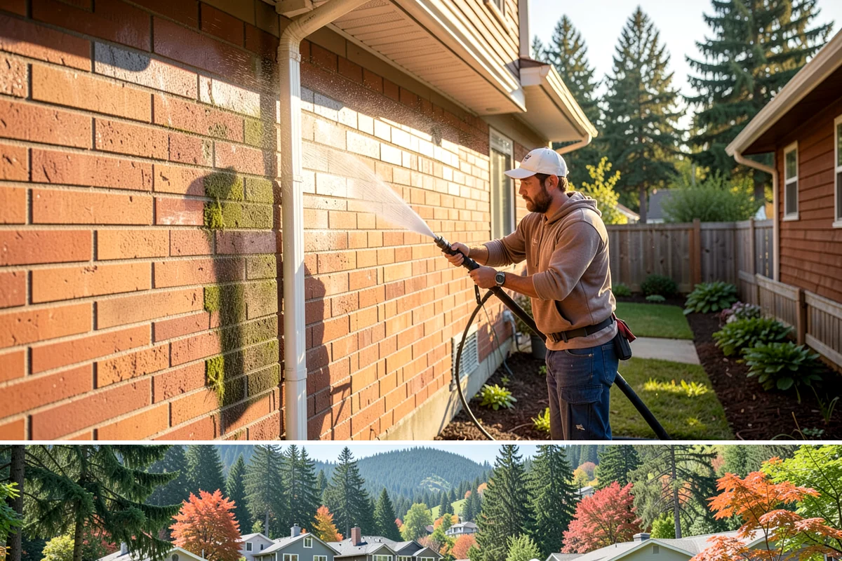 Concrete Driveway Cleaning in Fircrest, Pierce County, WA - Clean concrete driveways in dry weather so the surface can dry evenly before sealing or reuse.
