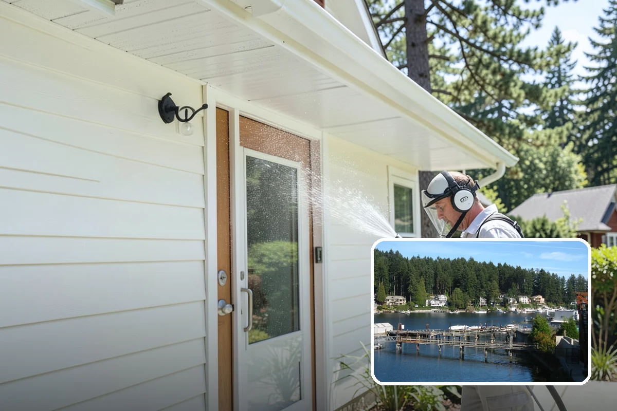 Concrete Driveway Cleaning in Gig Harbor, Pierce County, WA - Draws ingrained dirt out of porous concrete pores