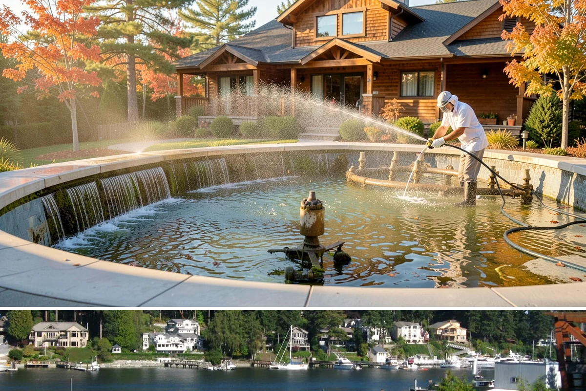 Concrete Driveway Cleaning in Gig Harbor, Pierce County, WA - Clean concrete driveways in dry weather so the surface can dry evenly before sealing or reuse.